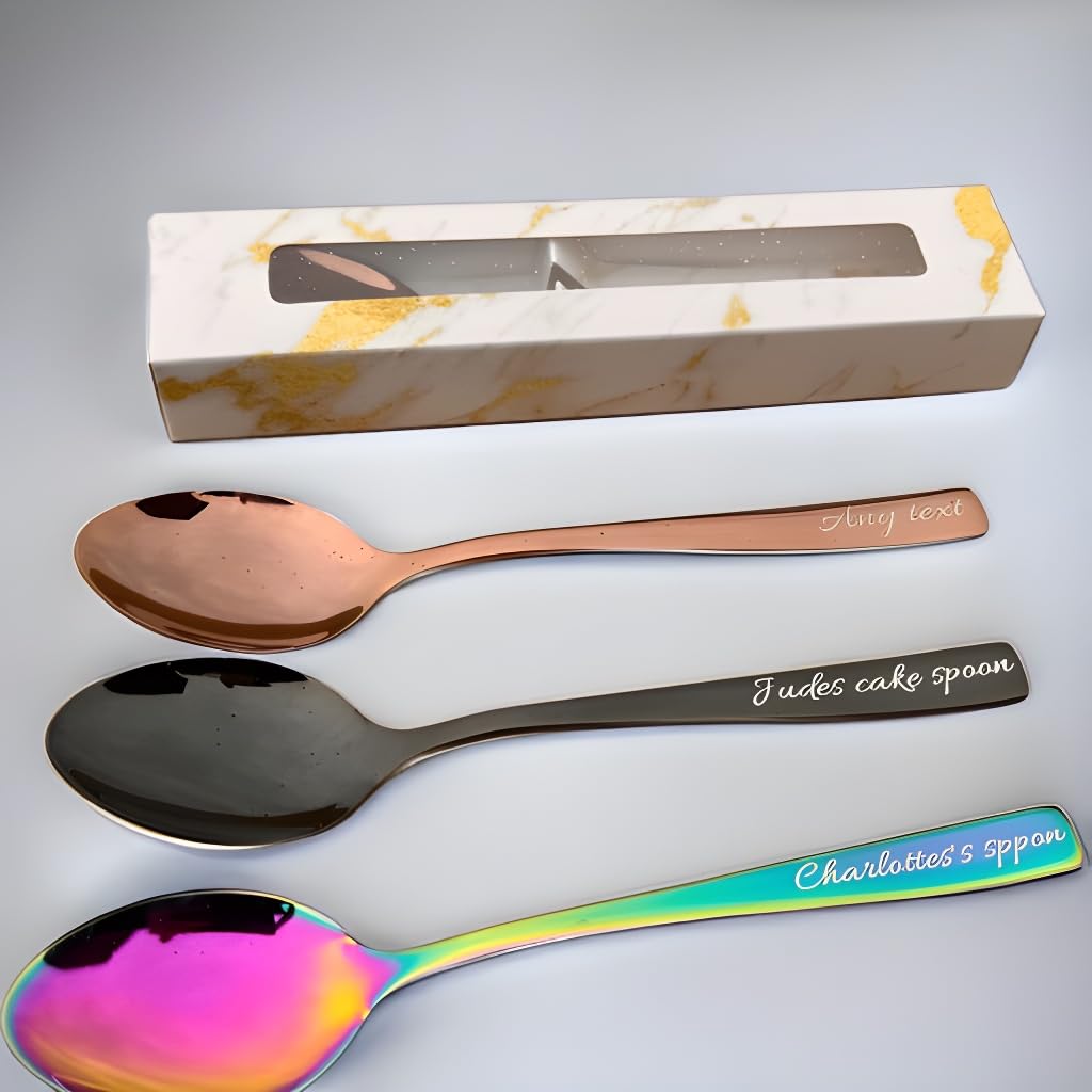 Sale! Custom Teaspoon Stainless Steel Engraved Name Ice Cream Spoon Personalised Birthday Christmas 2023 Gift Custom Engrave
