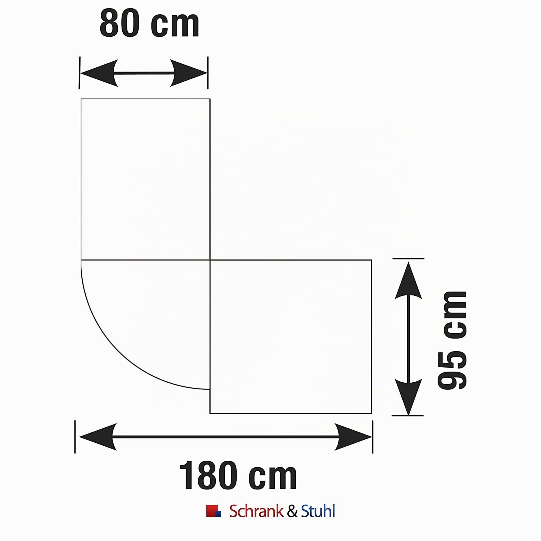 Schrank & Stuhl Empfangstresen | Winkeltheke Flair 4 mit Beratungsplatz | 110 x 180 x 195 cm (HxBxT)