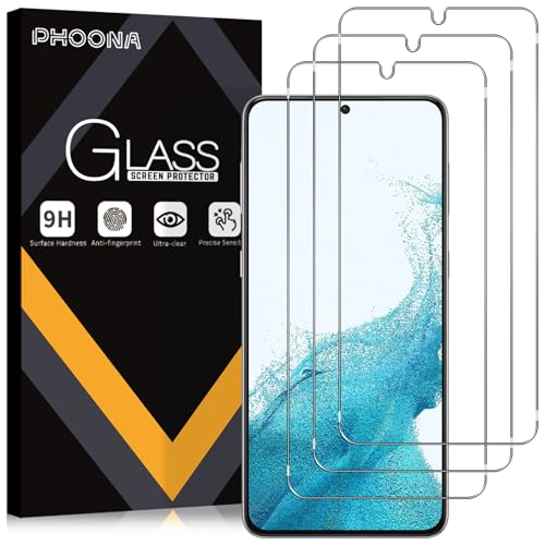 Phoona 3 Stück Panzer Schutz Glas für Samsung Galaxy S22 5G, Ultra-klar 9H Härte, 0.33mm HD Displayschutzfolie, Full Screen Stoßfest Frei von Kratzern für Samsung S22 5G Schutzfolie