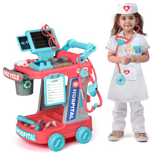 Image of Liberry Toddlers Doctor Kit Toy for Girls Boys Ages 2 3 4 5, Red
