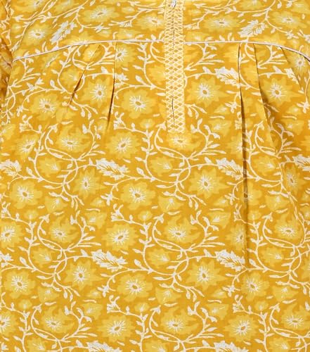 Image of Bejod's Collection Women Pure Cotton Nighty | Full Length Floral Printed Cotton Nighty Maxi | Soft & Breathable Nightwear (L-4XL)