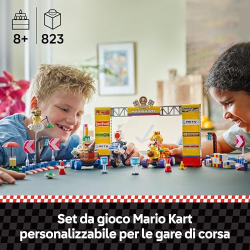Super Mario Kart: Pack Baby Peach e Gran Premio, Veicoli e Pista Giocattolo da Costruire, Set con Personaggi Nintendo da Collezione, Giochi per Bambini e Bambine da 8 Anni, Idea Regalo 72036 - Lego - Immagine 1