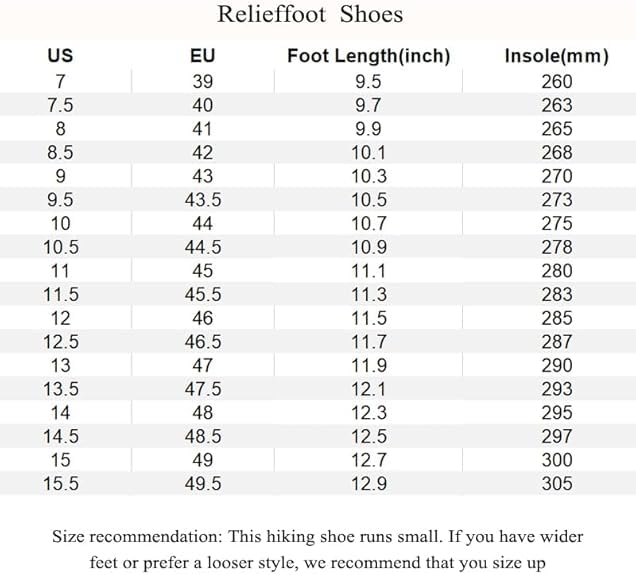 Relieffoot Men's Comfortable Waterproof Orthopedic Walking Shoes, Black, Size 7 Wide2