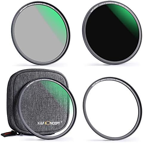 K&F Concept 72mm Magnetic Lens Filter Kit - UV CPL ND1000 Magnetic Adapter Ring Optical Glass Camera Filter Pouch Quick Swap System