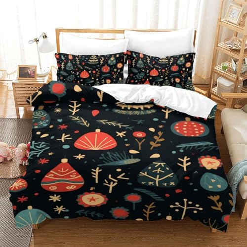 Linge de lit zippé en microfibre douce avec motif Noël 3D garçon
