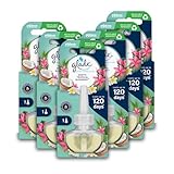 Glade Plug in Air Freshener Refill, Electric Scented Oil Room Air Freshener, Tropical Blossoms, Pack of 6 (6 x 20ml)
