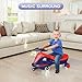 HOMMOW Electric Wiggle Car with Pedal, Rechargeable Battery,2 in 1 Swing Car, 2 Speed, Anti-Rollover, Flashing Wheels, for Ages 3 and Up (RED)