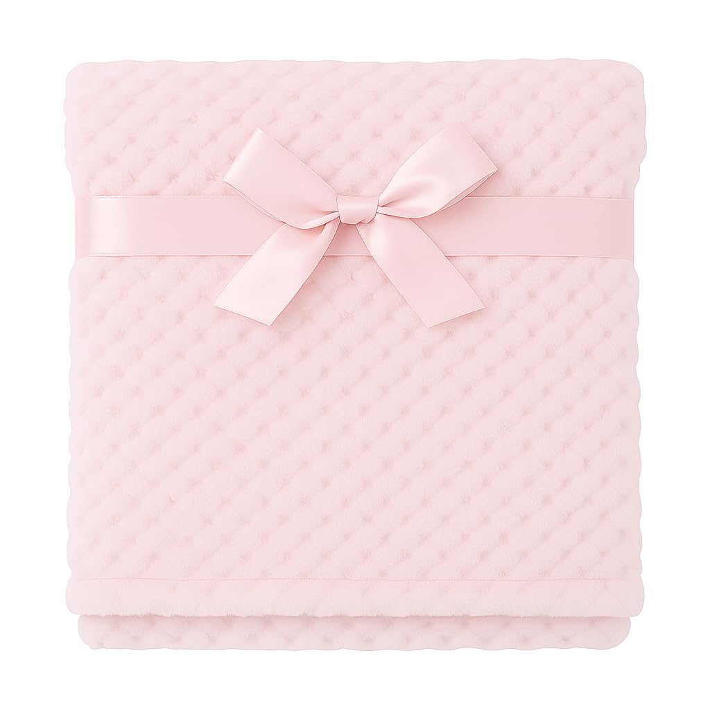 SXME MIGHT SAY Baby Blanket for Girl/Boy – Ultra Soft Honeycomb Waffle Textured Blanket | Cozy & Cuddly Newborn Gift (Pink, 75X100 CM)
