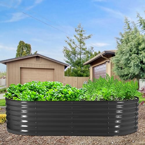 Galvanized Raised Garden Bed Outdoor, 8×4×2 FT Metal Raised Planter Box for Garden, Simple to Assemble Galvanized Oval Large Metal for Vegetables, Flowers, Fruits - Image 3