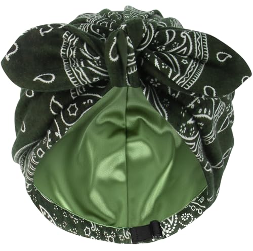 Image of Ababalaya Satin Lined Beanies for Women Chemo Headwear Silky Lined Cotton Sleeping Cap