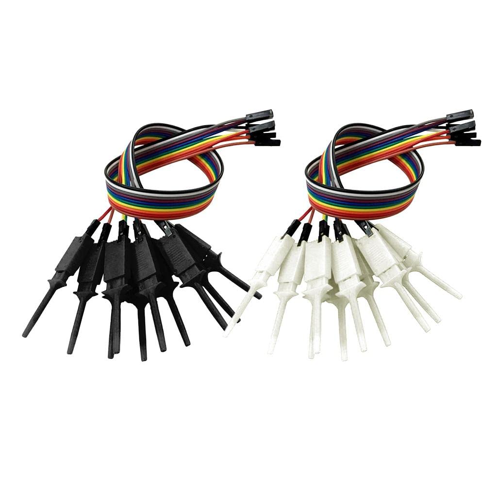 Lyla 20 Pieces Logic Analyzer Cable Probe Test Hook Clip Line White+Black-image-46
