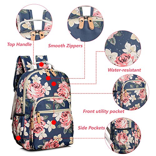 Leaper Water-Resistant Floral School Backpack Travel Bag Bookbags Women Satchel