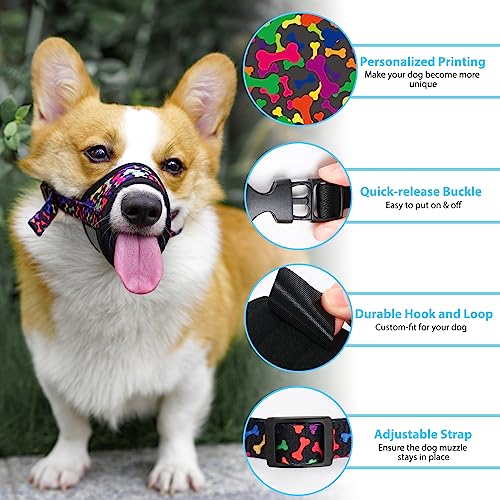 Luckypaw PRINT MUZZLE Dog Muzzle, Soft Dog Muzzles thumb #1