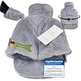 belund.® Original Premium Fußwärmer Wärmflasche mit beidseitigem extra dickem Plüsch-Bezug, 2 in 1 Bettflasche und Fußwärmflasche - Fußwärmer ohne Strom - super flauschige Wärmflasche - hellgrau