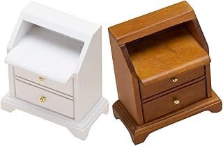 GANAZONO 2 Pçs Armário De Casa De Bonecas Brinquedos Para Crianças Armário De Armazenamento De Armário Em Miniatura Mesa De Cabeceira Em Miniatura Casa De Boneca Mesa Final Armários De