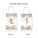 12 Pcs Enchanting Fairy Floral Theme Gift Bags with 4 Reversible Designs, Elegant Party Favors, and Present Packaging, Durable Kraft Paper Bags with Handles for All Occasions