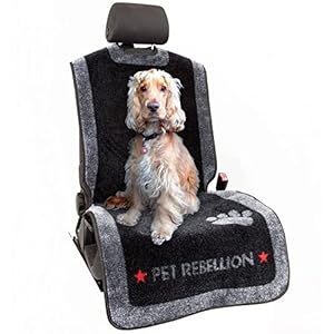 PET REBELLION Dog Car Seat Cover | Universal, Absorbent, Non-Slip, Scratch Proof, Washable Travel Pet Car Seat Protector…