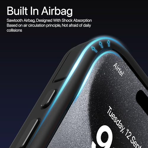 Image of Vaku Luxos Polycarbonate Elemento Magpro Back Cover Case For iPhone 15 Pro Max Shockproof Scratch Resistant Slim Thin Military-Grade Protection Support Mag-Safe Wireless Magnetic Charging - Black