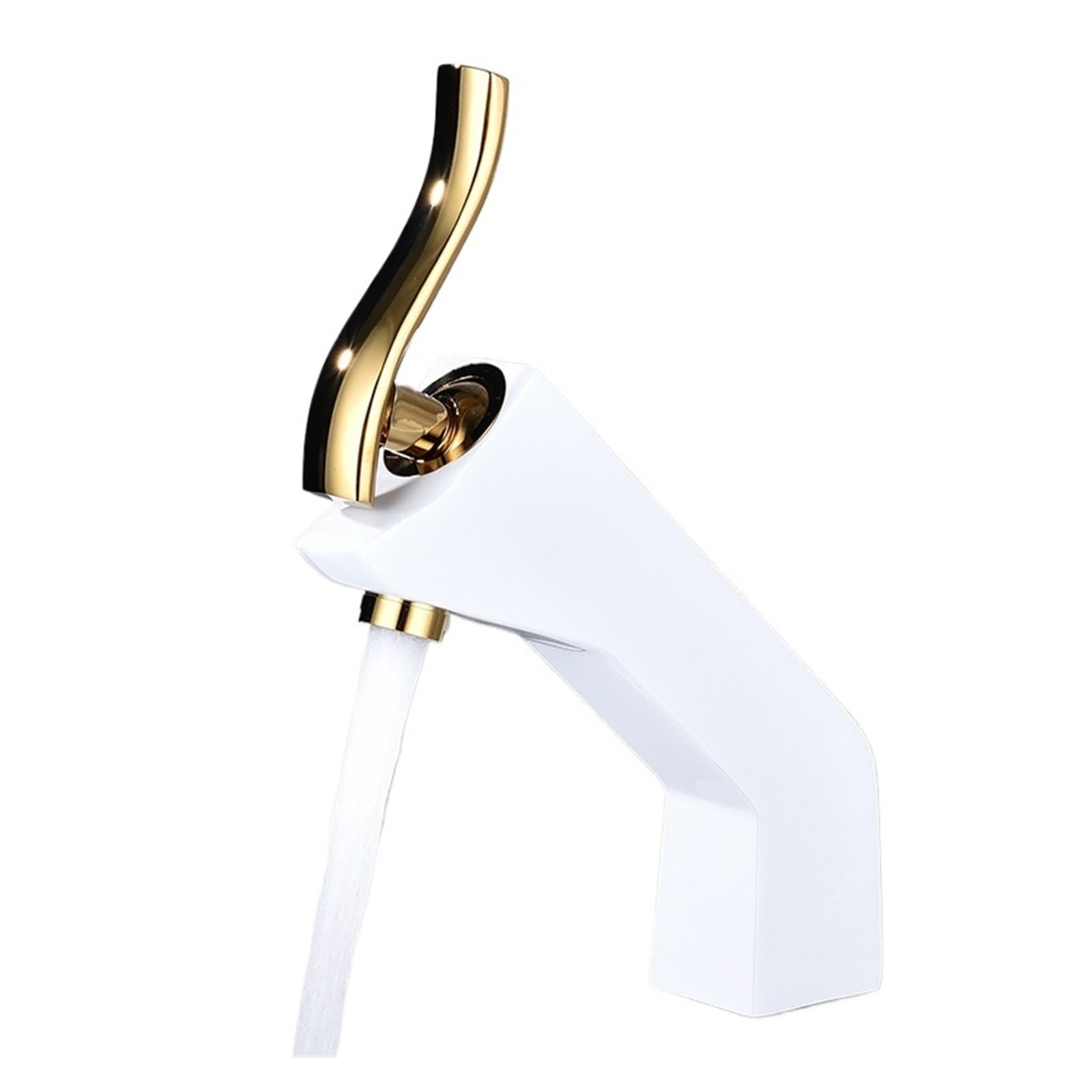 Kitchen Faucet, Creative Wash Basin Faucet, Hot and Cold Bathroom Sink Taps, Single Hole Toilet Faucets, Brass Deck Mounted Water Tap(SLT192-W)