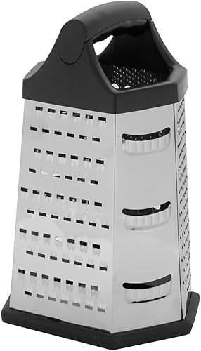 Miniatura 1 de Home Basics Rallador de queso de acero inoxidable de 6 caras, negro