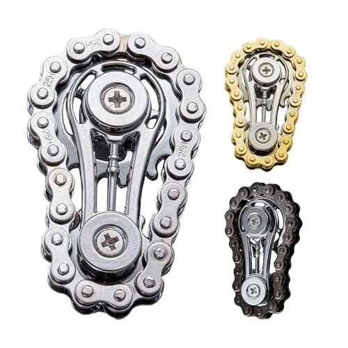 Juguete Cadena Bicicleta, 3 Piezas Juguete Sensorial Cadena Bicicleta Metal, Cadenas Bicicletas Mano Engranajes Juguetes Inquietos, Hilanderos Mano Alivios Ansiedad Cadenas Bicicletas Juguetes