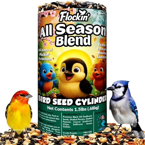 Flockin' All Season Wild Bird Seed Cylinders with Hole 4 x 7.75