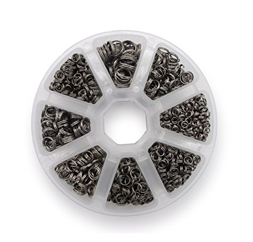 WEBandBUY Schlüsselringe Set 4-10mm Durchmesser Farbe Schwarz/Gunmetal Cover