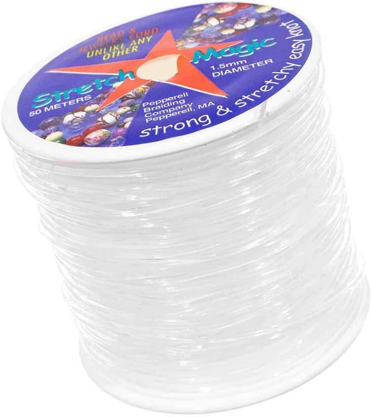 Craft County Stretch Magic Elastic Beading Cord (Clear, 1