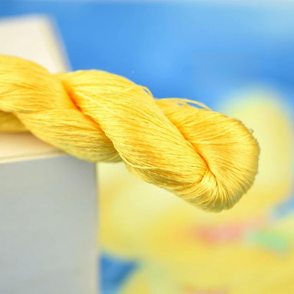 Maulbeerseidenfaden, Stickgarn, Zahnseide, natürliche Seidenfäden, Garne, Creme, Beige, Gelb, Gold, Orange, Braun