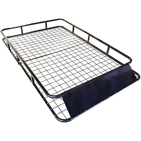 Large Black Steel Folding Roof Rack Basket Tray Luggage Cargo Carrier with Bars 1.6M Cover