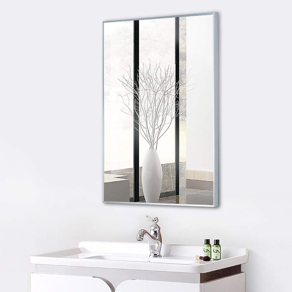 ZZKJBox Rectangular Bathroom Mirror,Wall Mirror with Metal Frame, Art