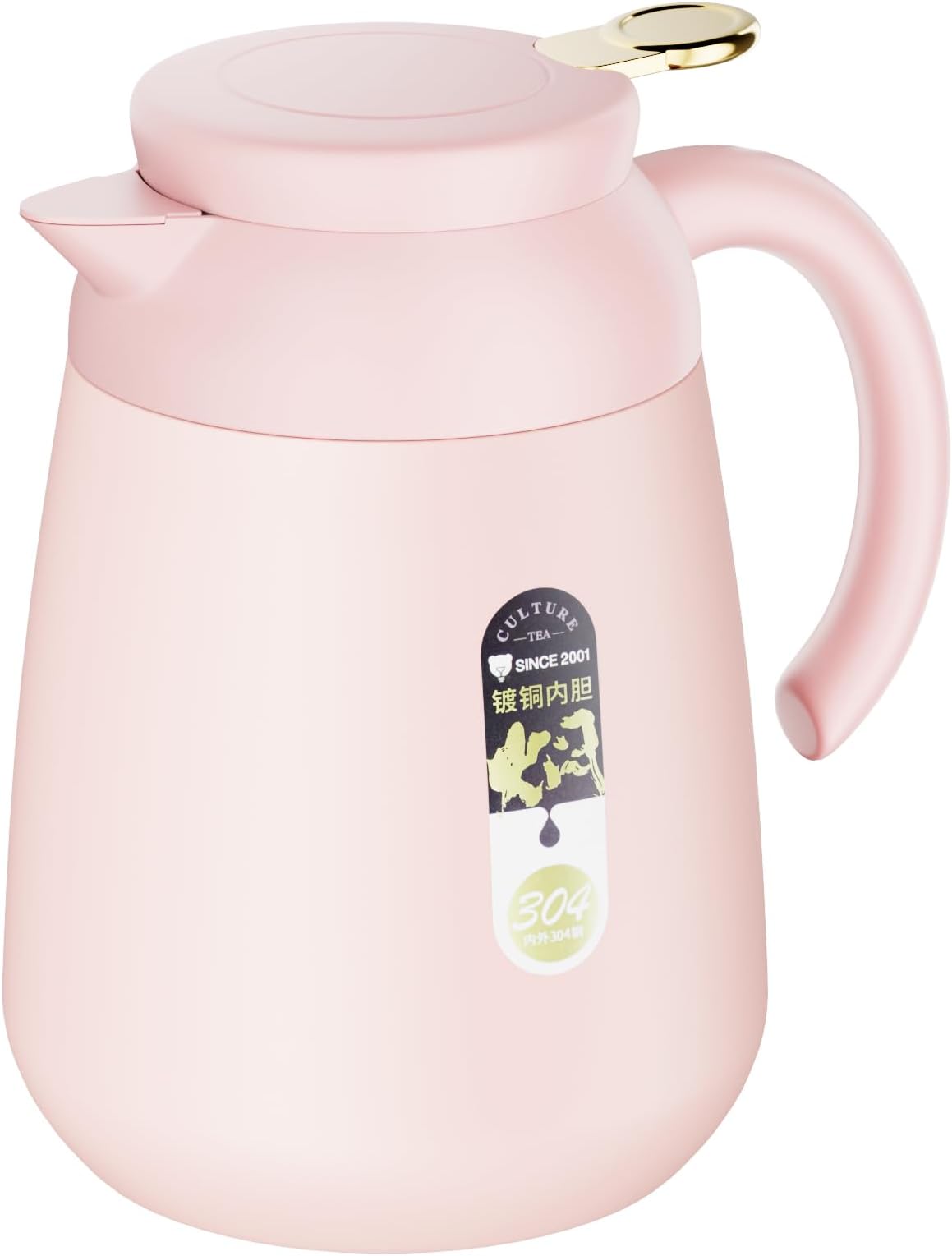 1L Thermal Coffee Carafe, 304 Stainless Steel Double Walled Insulated Vacuum Thermal Pot Flask for Coffee, Hot Water, Tea, Hot Beverage and Cold Drinks