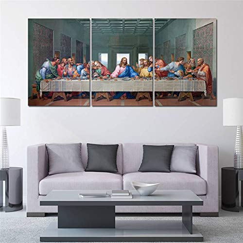 Toile murale Jésus abstrait et grand format 3 pièces pour décoration de maison moderne