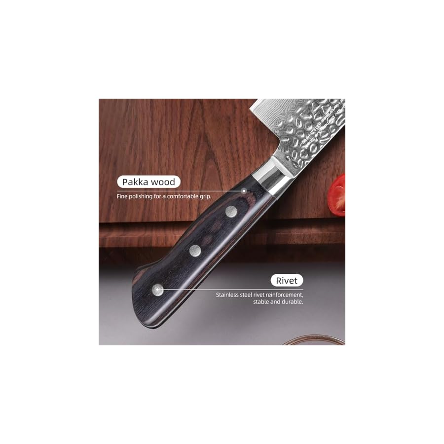 FINDKING-8-Inch-Gyuto-Chef-Knife-Razor-Sharp-Damascus-Steel-Edge-Kitchen-Knife-All-Purpose-Japanese-Cutting-Companion-Professional-Grade-Kitchen-Essential-Raven-Series FINDKING 8 Inch Gyuto Chef Knife, Razor-Sharp Damascus Steel Edge Kitchen Knife, All-Purpose Japanese Cutting Companion, Professional-Grade Kitchen Essential (Raven Series)