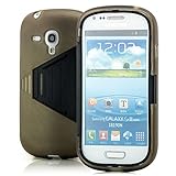 Saxonia Samsung Galaxy S3 Mini Hülle Silikon Case Schutzhülle Silikon Touch View Cover mit Fenster Grau