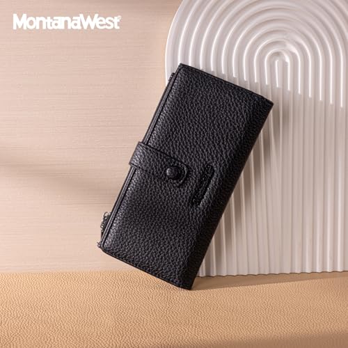 Montana West Women's Wallet Long Bifold Card Holder RFID Blocking with Zipper Coin Pocket4
