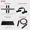Ab-Roller-Wheel-4-in-1-Kit-Set-Abs-Workout-Equipment-for-Abdominal-Core-Strength-Training-Exercise-Wheels-for-Home-Gym-Fitness-Ab-Machine-with-Jump-Rope-Push-up-Bars-Knee-Pad-Accessories Vinsguir Ab Roller, 4-in-1 Ab Roller Kit with Knee Pad