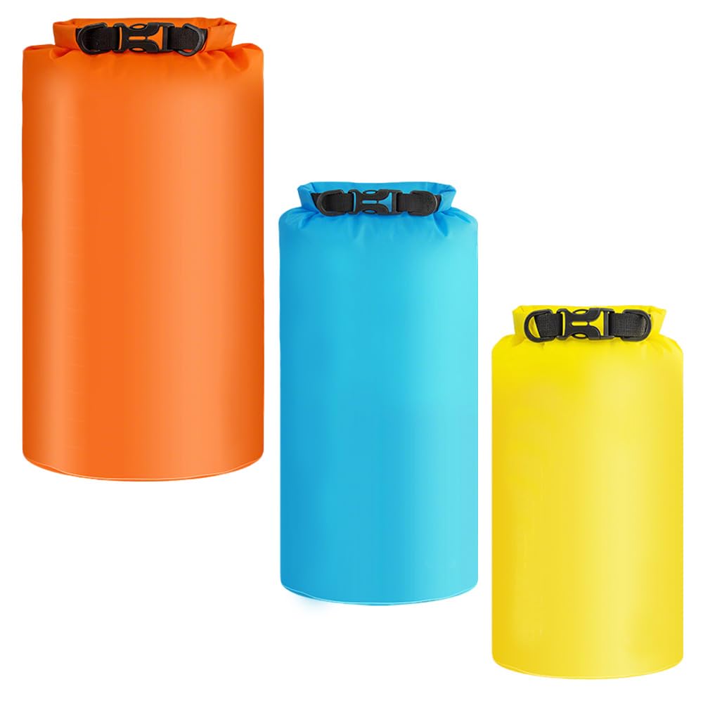 HLIWS 3Pcs Waterproof Dry Bag, Waterproof Bag, Lightweight Snorkeling Drifting Bag, Ultralight Dry Bag, Suitable for Camping, Fishing, Kayaking, Rafting, Boating and Other Outdoor Sports