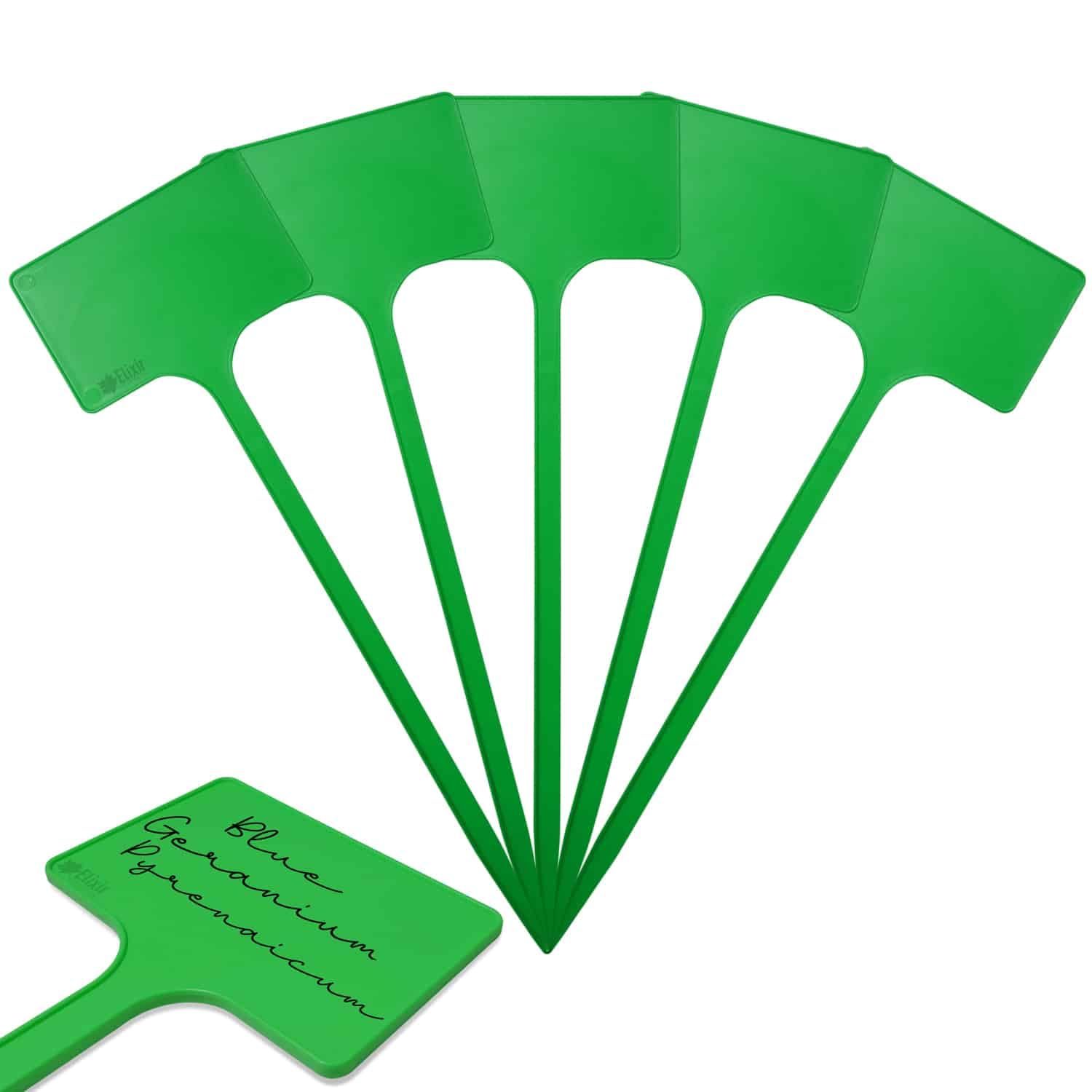 Elixir Gardens Plastic T-Shaped Labels | Plant, Pot & Flower Labelling | SL300 - Green x 20 โ image 1
