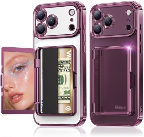 Meifigno for iPhone 18 Pro Max Wallet Case with Mirror 6.9'', Bur...