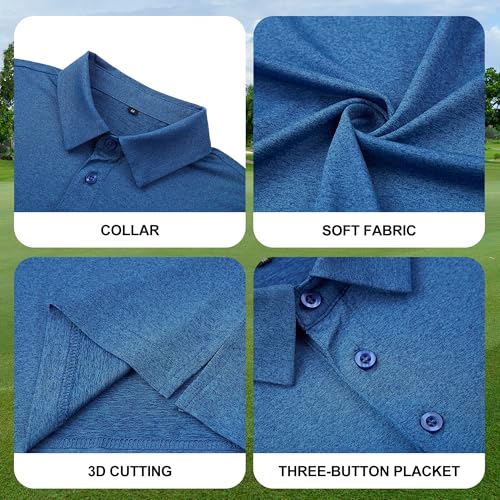 TVKSOM 5 Pack Polo Shirts for Men Long Sleeve Quick Dry Mens Polo Shirts Golf T Shirt Moisture Wicking Casual Workout2