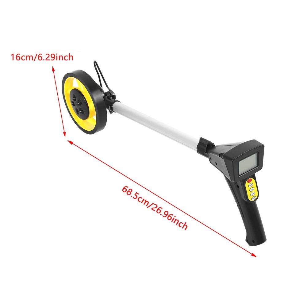Rueda de medición medidor de contornos digital para manos portátil plegable con odómetro de alta precisión (0-99999,9 m)