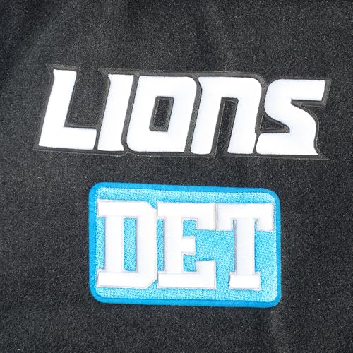 Pro Standard Mens NFL Detroit Lions Area Code Varsity Jacket Black L - Image 8