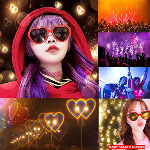 Dollger Heart Sunglasses Heart Effect Diffraction Glasses Festival Accessories Party Rave Lights Glasses Love Gift4