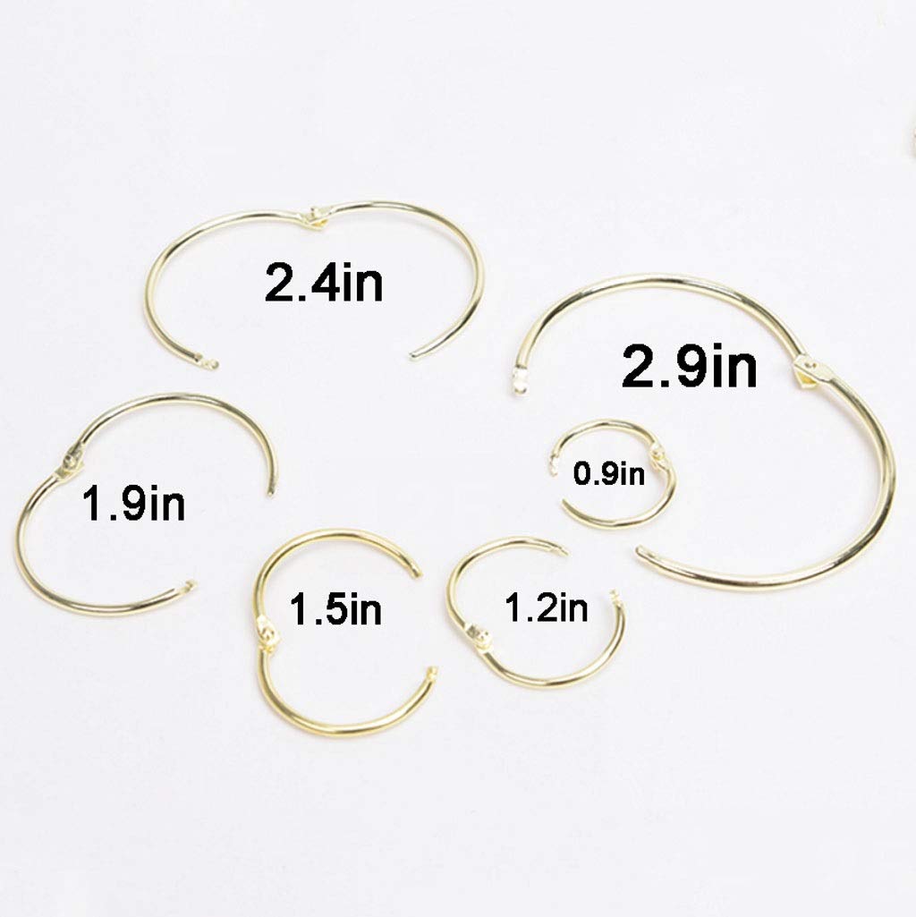 Anillos de Cortina Ganchos para Cortina de Ducha Anillos divididos, Anillos de Cortina de Ducha de Acero Inoxidable y Ganchos para Cortinas de Barras de Ducha de baño-Juego de 10 Anillo de encuadern