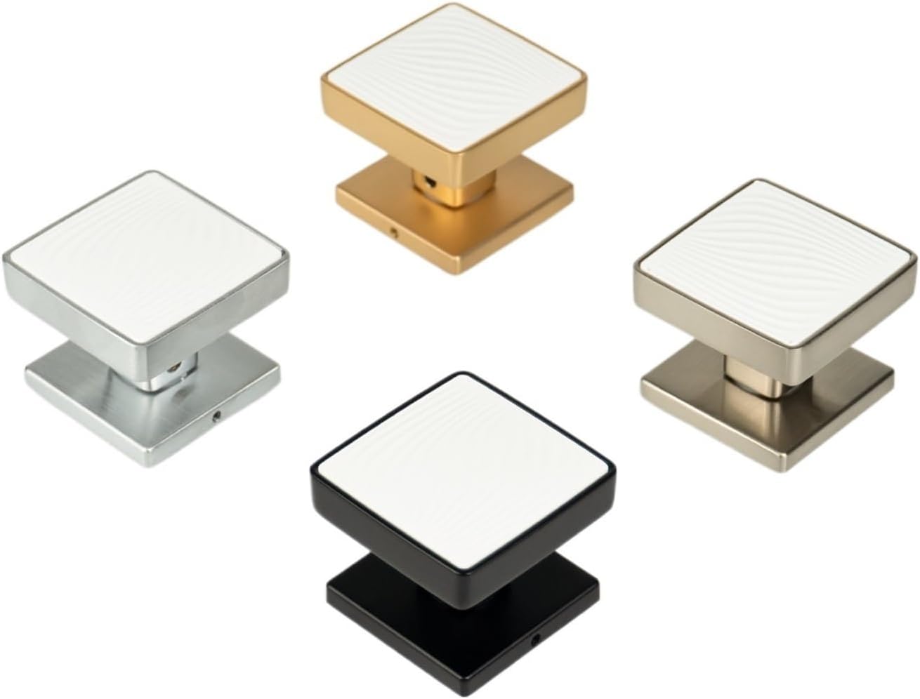 NF2456 Minimalist Gold Mute Rectangle Modern zinc Alloy Door knob Lock Interior Bathroom(Matte Black)
