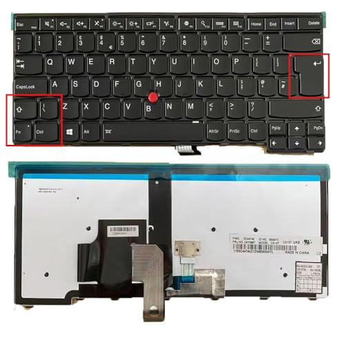 XINDIKBHUB Reino Unido con teclado retroiluminado con puntero para Lenovo Thinkpad T450 T450S T460 L440 E431 E440 L450 L460 L470 20J4 20J5 20JU 20J Diseño del Reino Unido