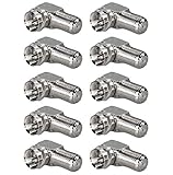 10x SAT F-Stecker | Winkeladapter 90° Grad | F-Stecker > F-Buchse 90° | gewinkelt F-Winkelstecker TV F-Adapter für Antennenkabel Koaxialkabel Satellitenkabel | 10 Stück
