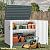 DWVO Outdoor Storage Shed, Weather-Resistant Resin, 35 Cu Ft Capacity, Horizontal Design, X-Shaped Lockable Door, Suitable for Bike, Garden Tools, Trash Cans, Light Gray