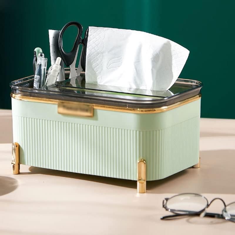 Storage Creative Paper Box Tissue Box Holder Living Room Simple Desktop Style Boxes Kitchen Organization (Color : Green Size : 22.5 * 15 * 10.3cm) (Green 22.5 * 15 * 10.3cm) image 3
